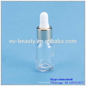 essential oil glass bottle with aluminum shiny gold dropper